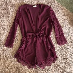 Burgundy Romper